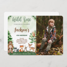 Invitación a la foto del cumpleaños de Woodland