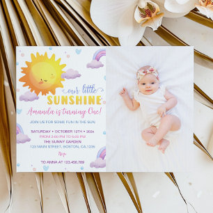 Invitación a la foto del cumpleaños del arcoiris S