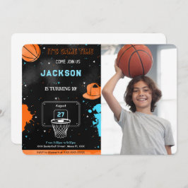 Invitación a la foto del cumpleaños del baloncesto