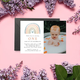 Invitación a la foto del cumpleaños del bebé boho 