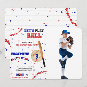 Invitación a la foto del cumpleaños del béisbol