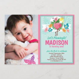 Invitación a la foto del cumpleaños del Flamingo t