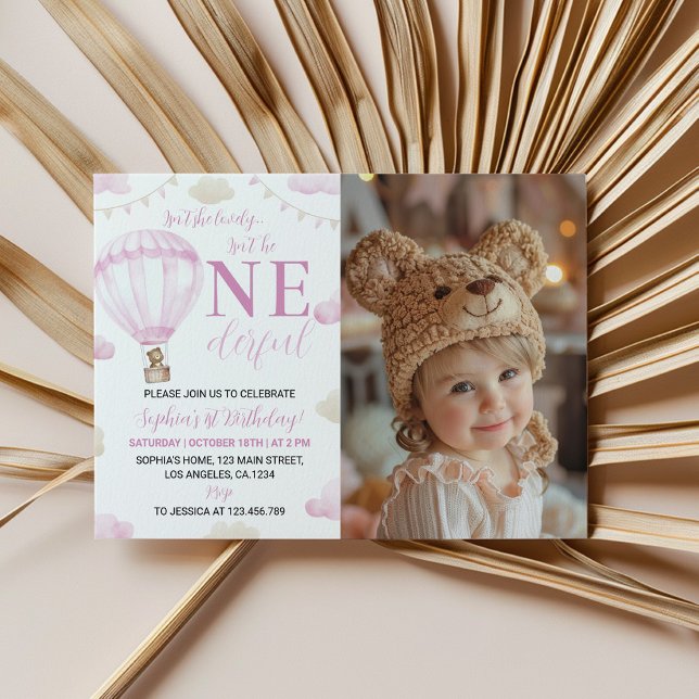 Invitación a la foto del cumpleaños del globo aero (Subido por el creador)