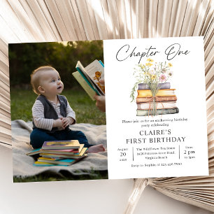 Invitación a la foto del cumpleaños del libro de c
