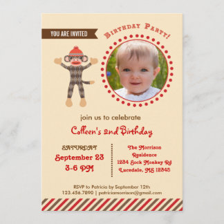 Invitación a la foto del cumpleaños del mono choca