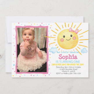 Invitación a la foto del cumpleaños Little Sunshin