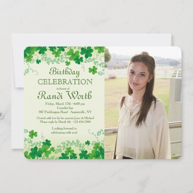 Invitación a la foto del Día de San Patricio (Anverso)
