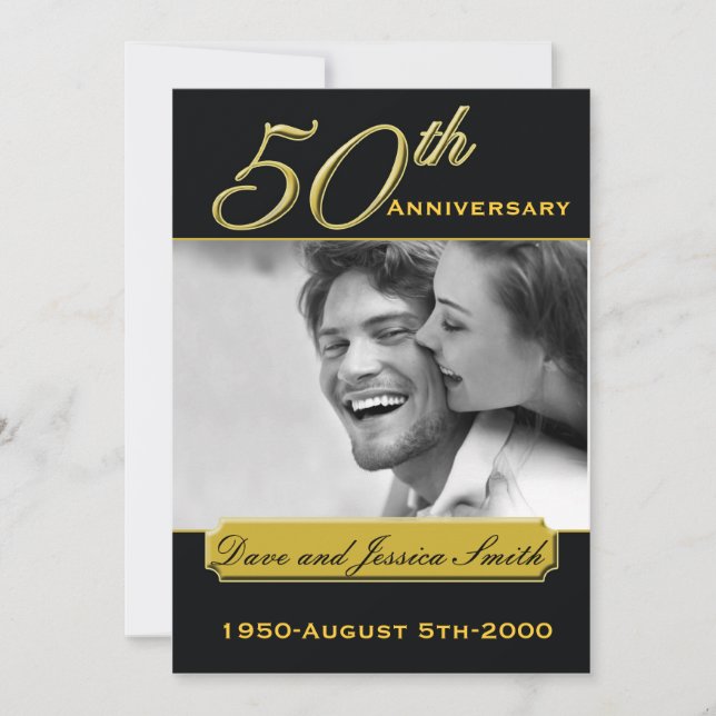 Invitación a la foto del evento Black Gold de 50 a (Anverso)