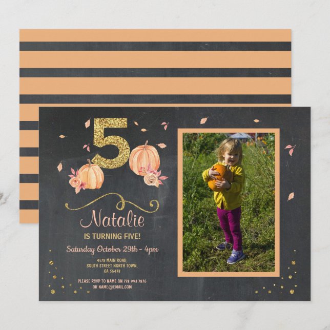 Invitación a la foto del Fiesta de 5º otoño de cal (Anverso / Reverso)