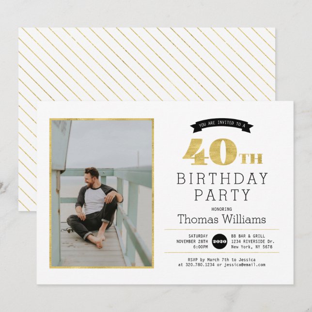 Invitación a la foto del Fiesta del 40 aniversario (Anverso / Reverso)