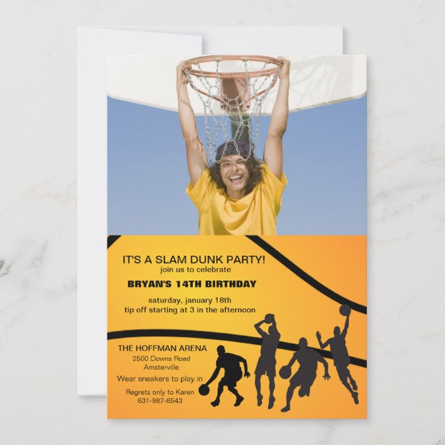 Invitación a la foto del juego de hoop (Anverso)