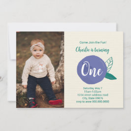Invitación a la foto del primer cumpleaños de Blue