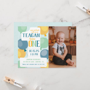 Invitación a la foto del primer cumpleaños de Cute