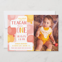 Invitación a la foto del primer cumpleaños de Cute