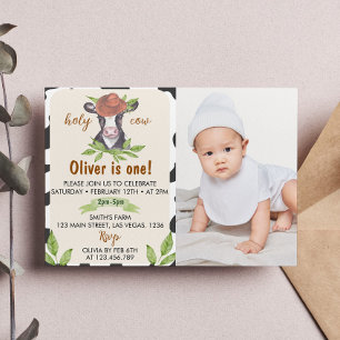 Invitación a la foto del primer cumpleaños de la v