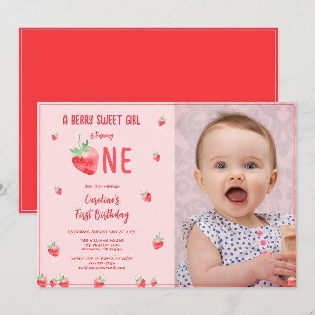 Invitación a la foto del primer cumpleaños del Chi (Anverso / Reverso)