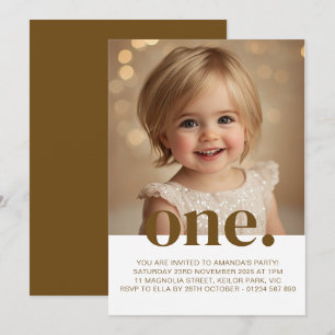 Invitación a la foto del primer cumpleaños en marr