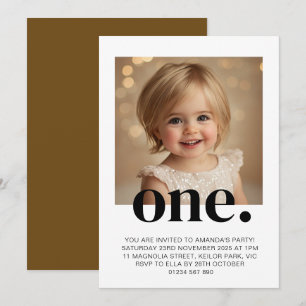 Invitación a la foto del primer cumpleaños en marr