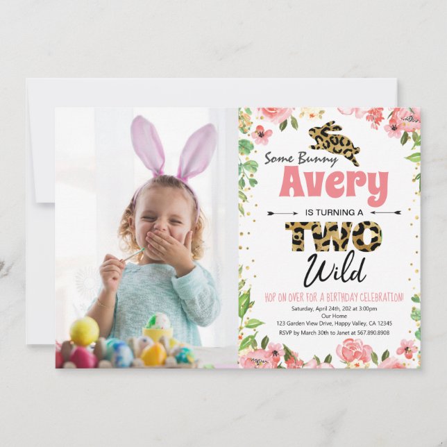 Invitación a la foto del segundo cumpleaños del Ch (Anverso)