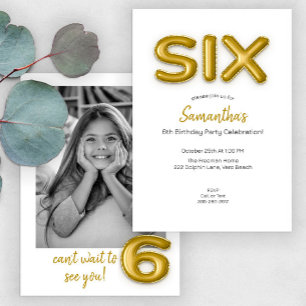 Invitación a la foto del sexto cumpleaños de Gold 
