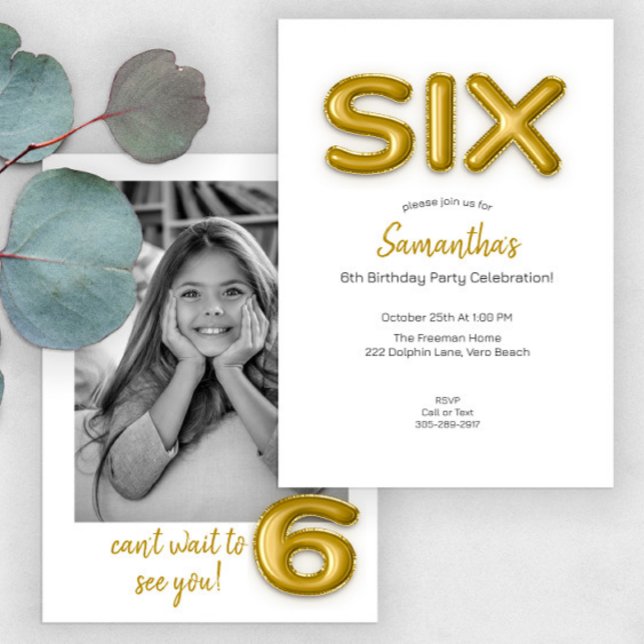 Invitación a la foto del sexto cumpleaños de Gold  (Subido por el creador)
