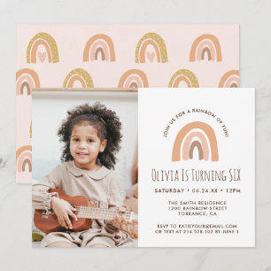 Invitación a la foto del sexto cumpleaños del Boho