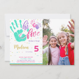 Invitación a la foto editable High Five Birthday