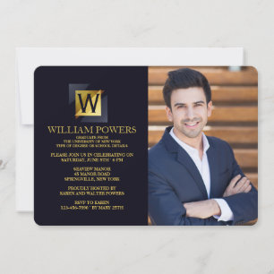 Invitación a la foto inicial de oro