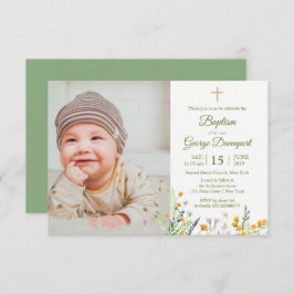 Invitación a la foto personalizado del bautismo de