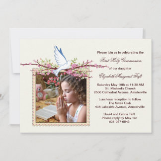Invitación a la foto religiosa Spring Dove