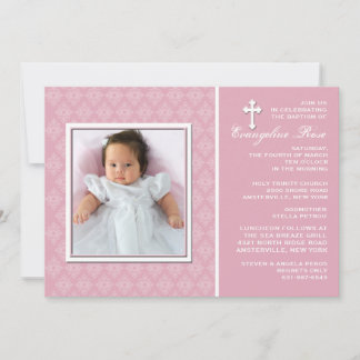 Invitación a la foto rosa de Diamond Lace