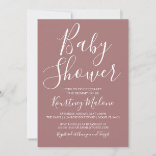 Invitación a la foto rusa de Rubor Baby Shower