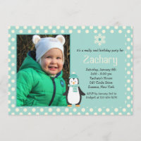 Invitación a la foto Verde azulada de Little Pengu