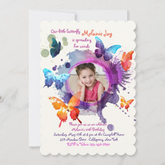 Invitación a la fotografía acuarela de mariposas