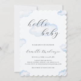 Invitación a la fotografía Baby Shower de la nube 