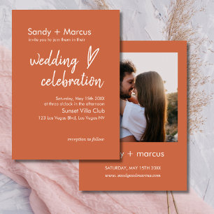 Invitación a la fotografía boda Boho Heart Terraco
