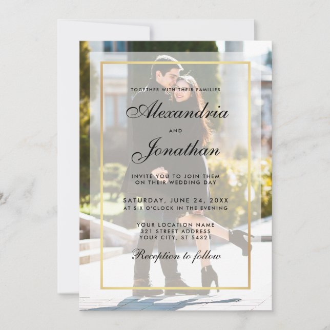 Invitación a la fotografía Boda moderna - Sobrepos (Anverso)