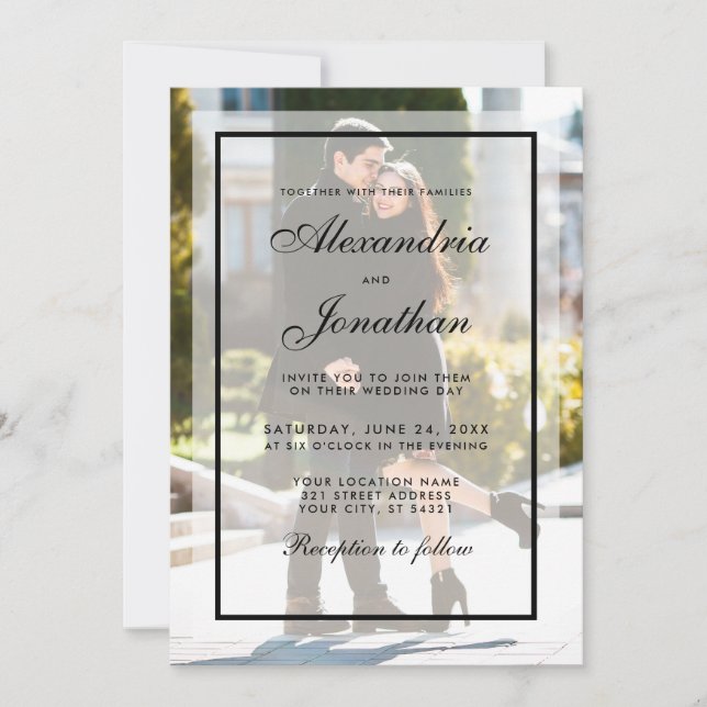 Invitación a la fotografía Boda moderna - Sobrepos (Anverso)