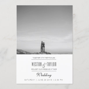 Invitación a la fotografía Boda moderna y mínima