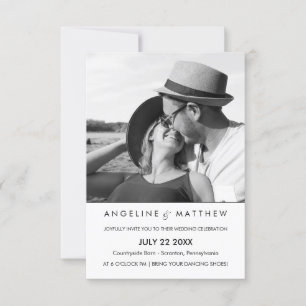 Invitación a la fotografía Boda moderna y mínima