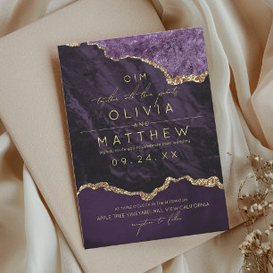 Invitación a la fotografía Boda púrpura moderna