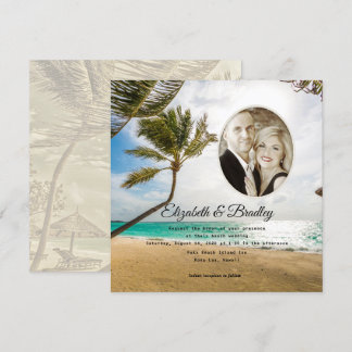 Invitación a la fotografía Boda tropical de palmer
