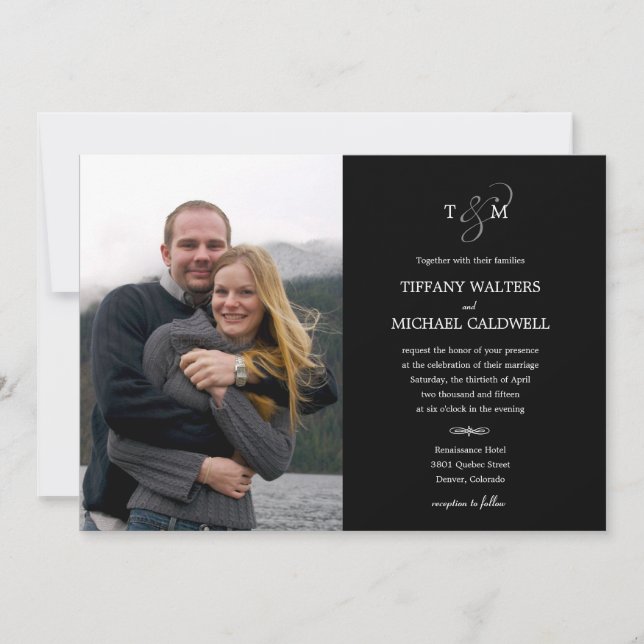 Invitación a la fotografía Boda y Ampersand (Anverso)