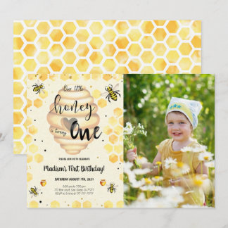 Invitación a la fotografía de abeja editable