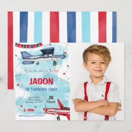 Invitación a la fotografía de avión editable