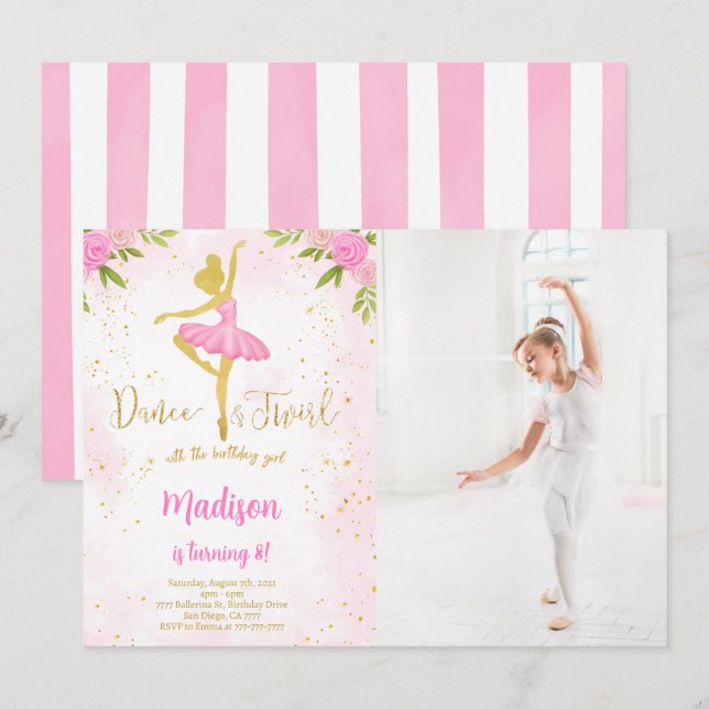 Invitación a la fotografía de Ballerina (Anverso / Reverso)