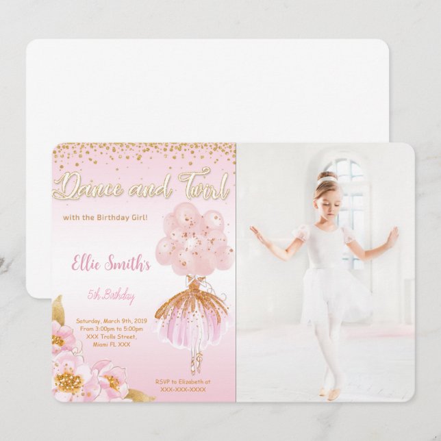 Invitación a la fotografía de Ballerina (Anverso / Reverso)