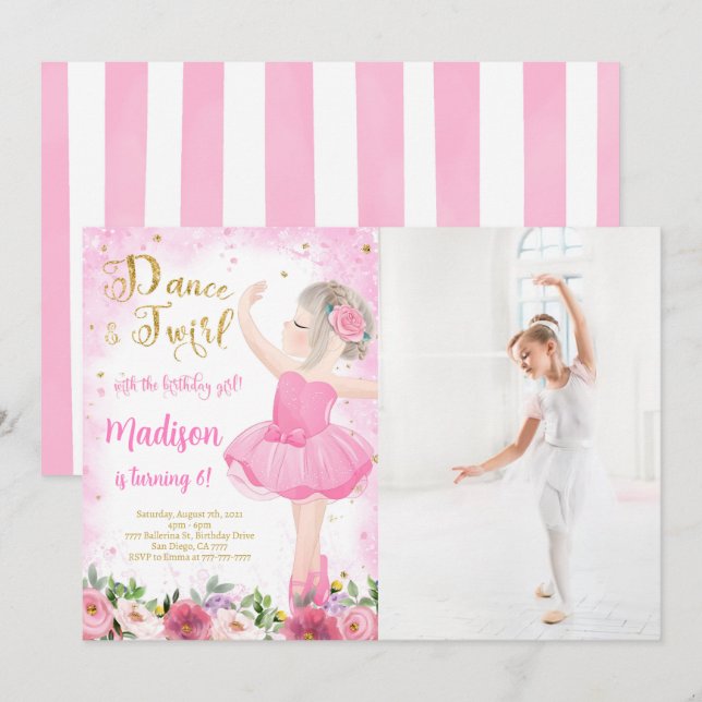 Invitación a la fotografía de Ballerina dorada (Anverso / Reverso)