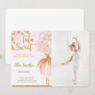 Invitación a la fotografía de Ballerina editable