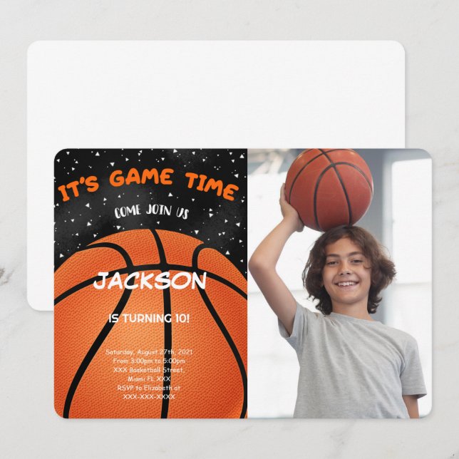 Invitación a la fotografía de baloncesto (Anverso / Reverso)